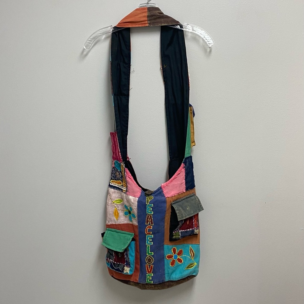 Colorful Patchwork BoHo Shoulder Tote Beach Bag purse